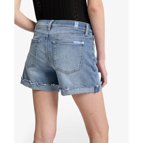 7 For All Mankind Mid Roll Short, Denim Jeans Shorts,  Sz 26 or Sz 4 NWT, NEW - Picture 2 of 10